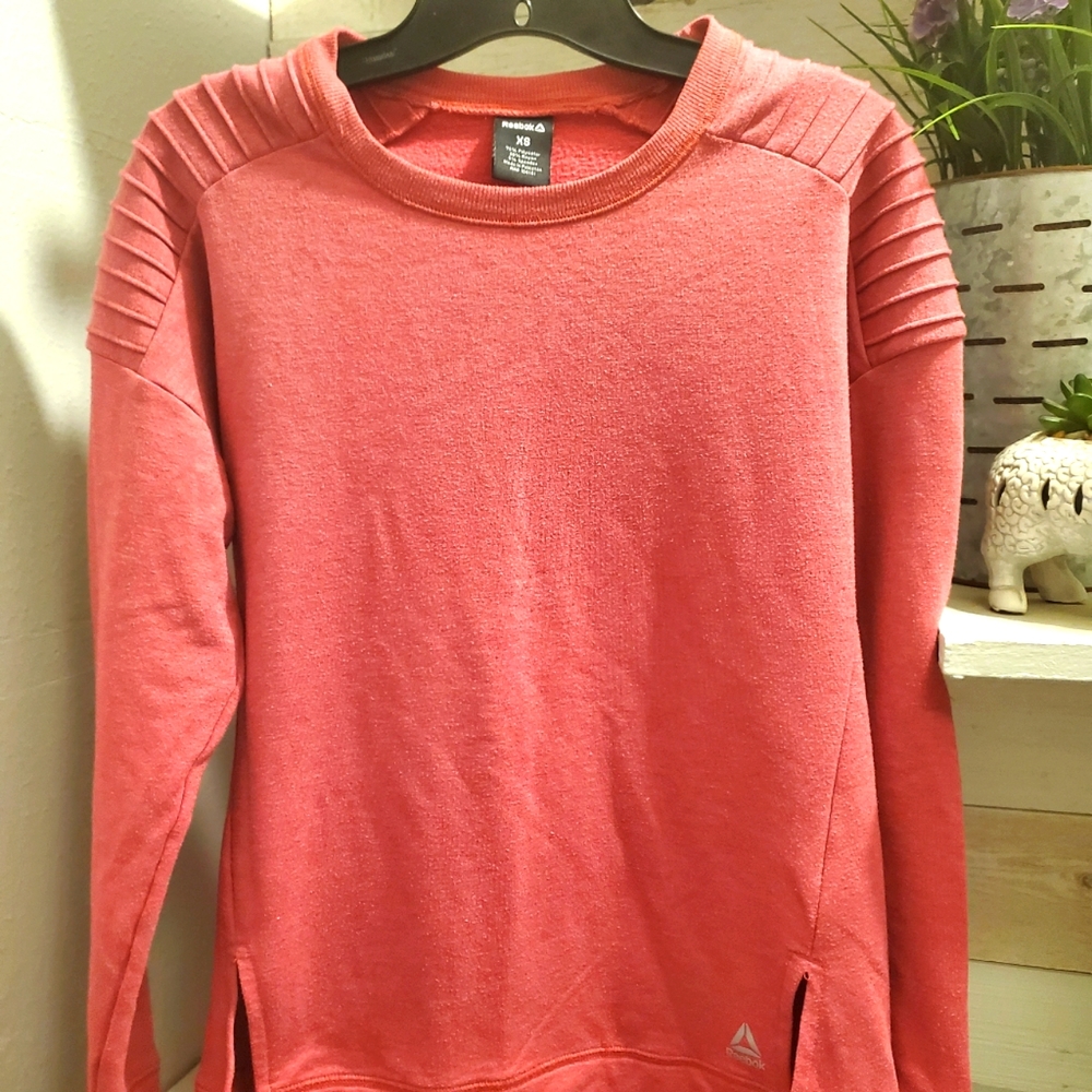 Reebok Women's Size Xs Pullover Sweatshirt Pink Workout Gym Training